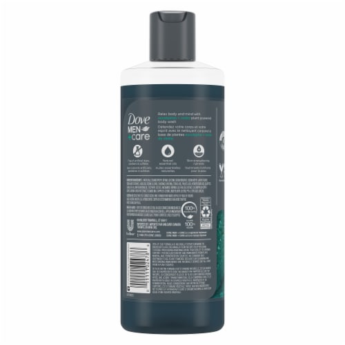 Dove Men+Care Body Wash to Rebuild Skin, Eucalyptus + Cedar Oil w/ Plant-Based Cleanser +Moisturizer Perspective: left