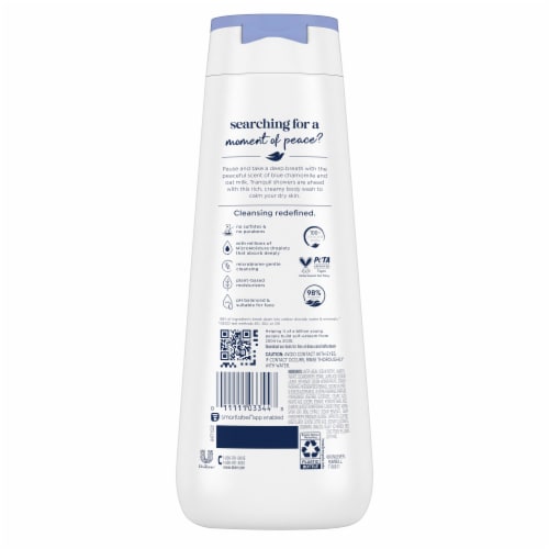 Dove Anti-Stress Blue Chamomile & Oat Milk Body Wash Perspective: left