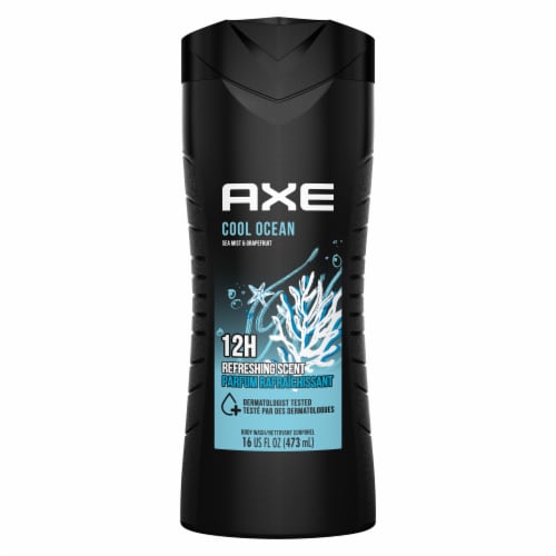 AXE Cool Ocean Men's Body Wash Clean Fresh Scent With 100% Plant-Based Moisturizers Perspective: left