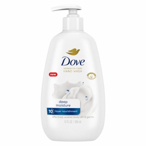 Dove Advanced Care Deep Moisture Hand Wash Protects Skin from Dryness Perspective: left