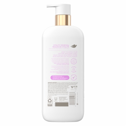 Dove Vitality Renewal Body Wash Restoring Serum With Collagen Perspective: left
