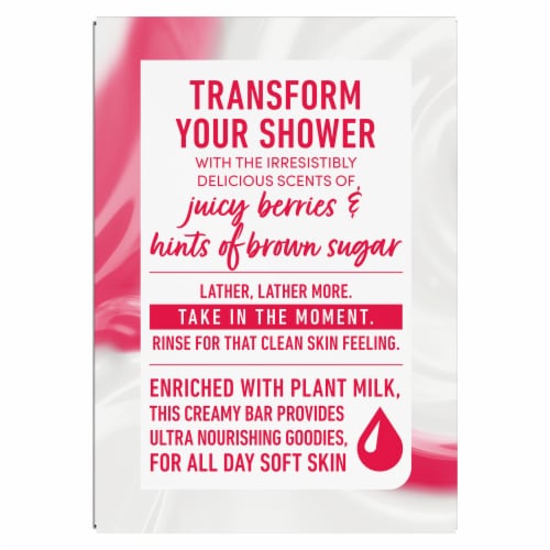 Dove Plant Milk Cleansing Bar Soap Oat Milk & Berry Brulee Moisture Marvel Perspective: left