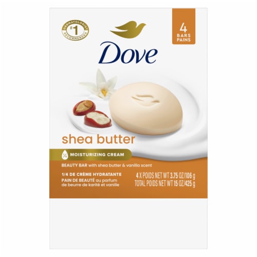 Dove Moisturizing Shea Butter Gentle Beauty Bar Soap Perspective: left