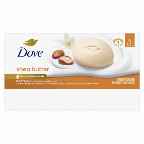 Dove Beauty Bar Soap for Nourished Radiant Skin Shea Butter Enriches Skin Perspective: left