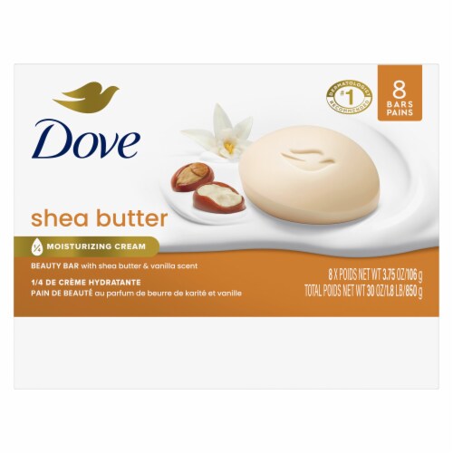 Dove Moisturizing Shea Butter Gentle Beauty Bar Soap Perspective: left