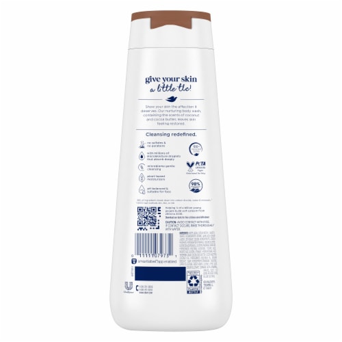 Dove Body Wash for 24hr Lotion-Soft Skin Restore Coconut & Cocoa Butter Moisturizing Skin Cleanser Perspective: left