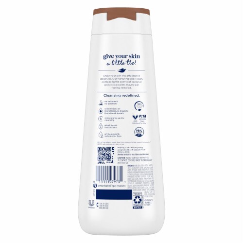 Dove Body Wash for 24hr Lotion-Soft Skin Restore Coconut & Cocoa Butter Moisturizing Skin Cleanser Perspective: left