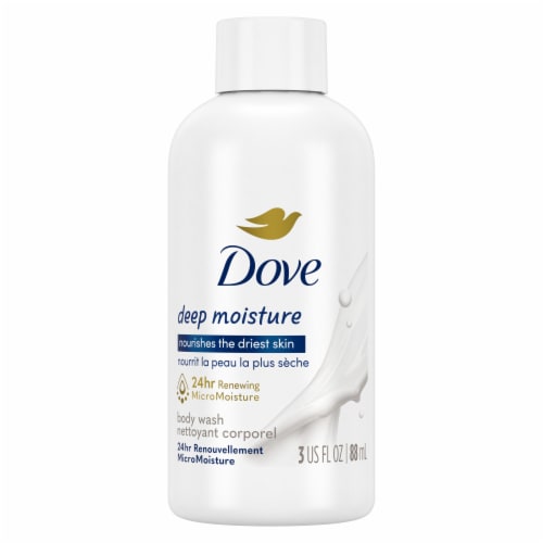 Dove Deep Moisture Body Wash, Travel Size Perspective: left