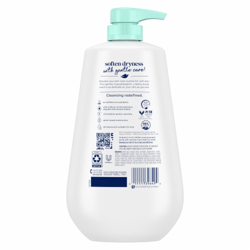 Dove Body Wash Pump For 24hr Lotion-Soft Sensitive Skin Moisturizing Cleanser Gentle Hypoallergenic Perspective: left