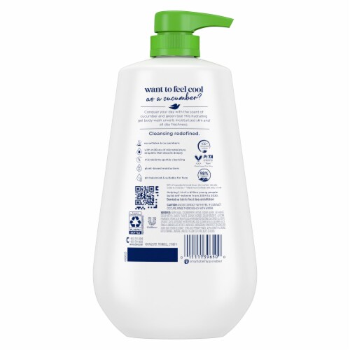 Dove Refreshing Cucumber and Green Tea Body Wash with Pump Perspective: left