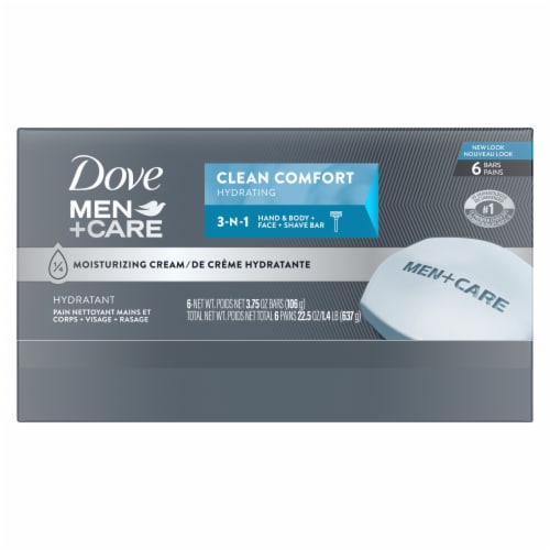 Dove Men+Care Deep Hydrating 3 in 1 Cleanser for Body Face and Shaving Bar Soap Perspective: left