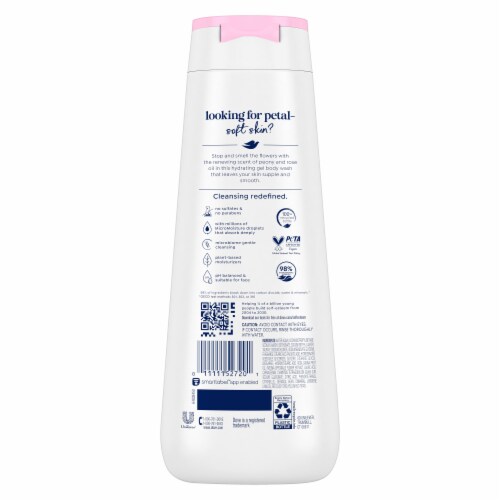 Dove Body Wash with Pump For 24hr Lotion-Soft Skin Renew Peony & Rose Oil Moisturizing Skin Cleanser Perspective: left