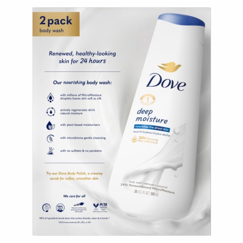 Dove Deep Moisture Body Wash, 2 ct / 20 oz - Baker’s