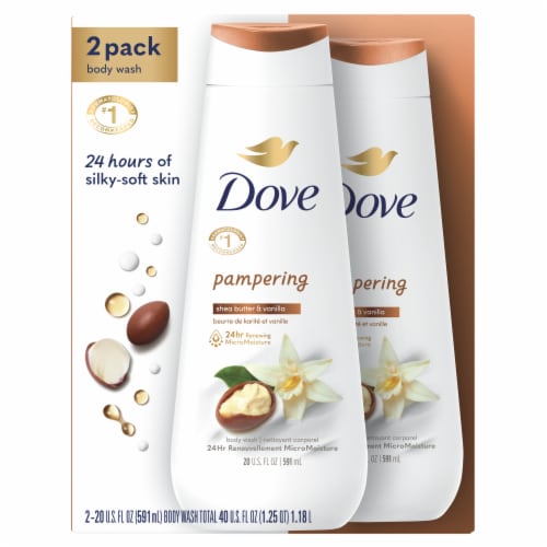 Dove Pampering Shea Butter & Warm Vanilla Nourishing Body Wash Perspective: left