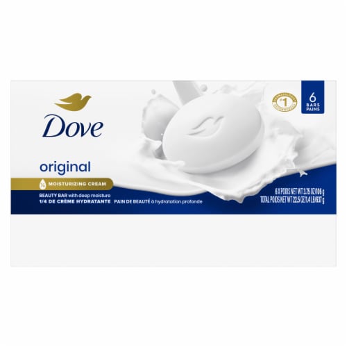 Dove Original Gentle Moisturizing Cream Beauty Bar Soap Perspective: left