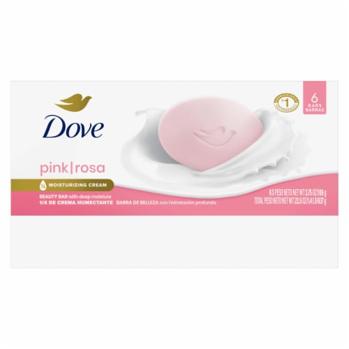 Dove Pink Gentle Moisturizing Cream Beauty Bar Soap Perspective: left