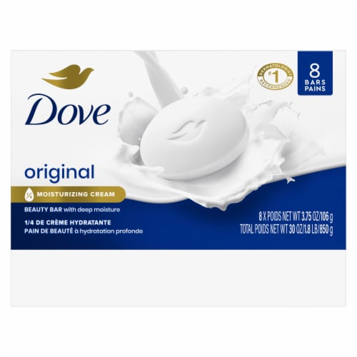 Dove Original Gentle Moisturizing Cream Beauty Bar Soap Perspective: left
