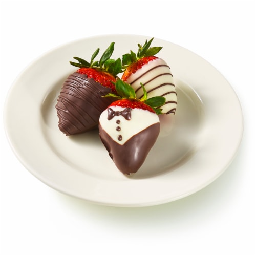 Bakery Fresh Chocolate Dipped Strawberries Perspective: left