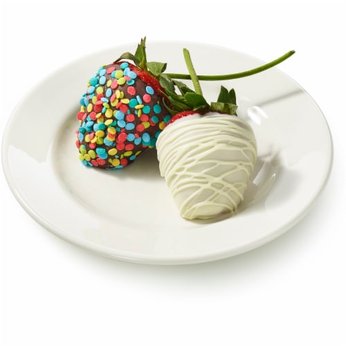 Bakery Fresh Hand Picked Dipped Chocolate Strawberries Perspective: left