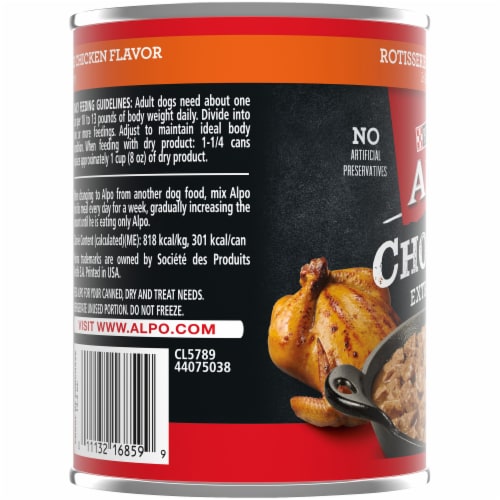 Purina ALPO Rotisserie Chicken and Gravy Wet Dog Food Perspective: left