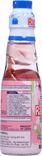Kimura Strawberry Ramune Soda Bottle Perspective: left