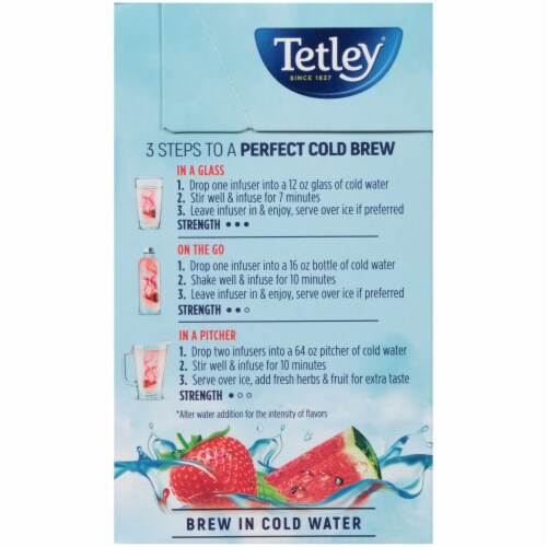 Tetley® Strawberry & Watermelon Herbal Infusion Perspective: left