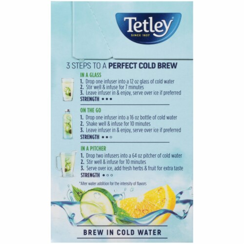 Tetley® Mint, Lemon & Cucumber Herbal Infusion Perspective: left