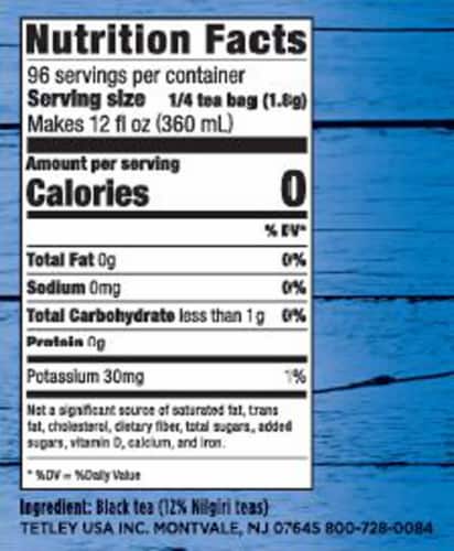 Tetley® Decaffeinated Iced Tea Blend Tea Bags Perspective: left