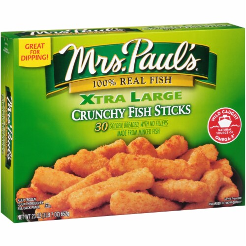 Mrs. Paul's Xtra Large Crunchy Fish Sticks 30 Count Perspective: left