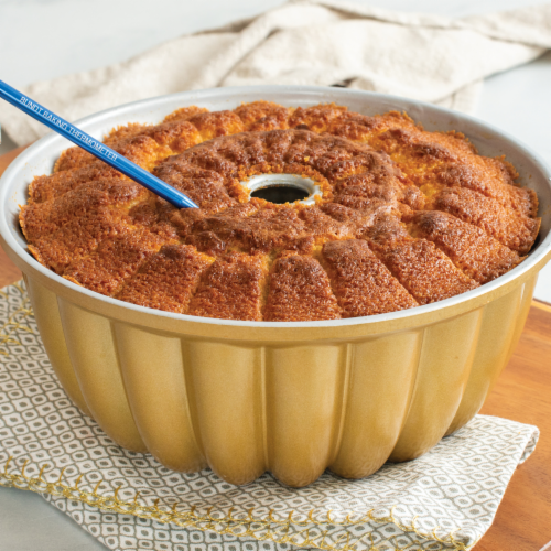 Nordic Ware Reusable Silver Bundt Cake Thermometer Perspective: left