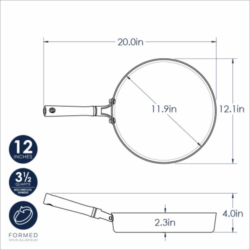Nordic Ware Naturals 12 Saute Pan Perspective: left