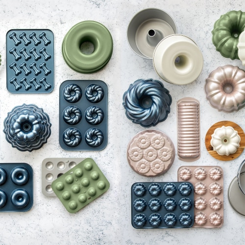 Nordic Ware Red Donut Hole and Cake Pop Pan Perspective: left