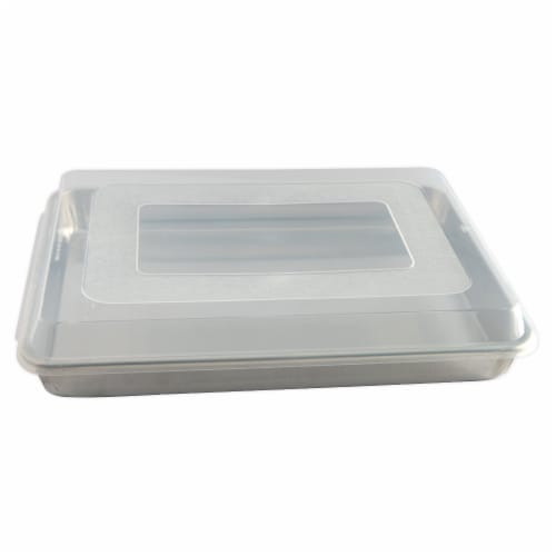 Nordic Ware Natural High-Sided Sheet Cake Pan with Lid - Silver Perspective: left