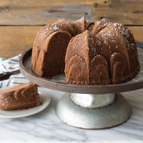 Nordic Ware Fleur-de-lis Bundt Pan, Silver Aluminum