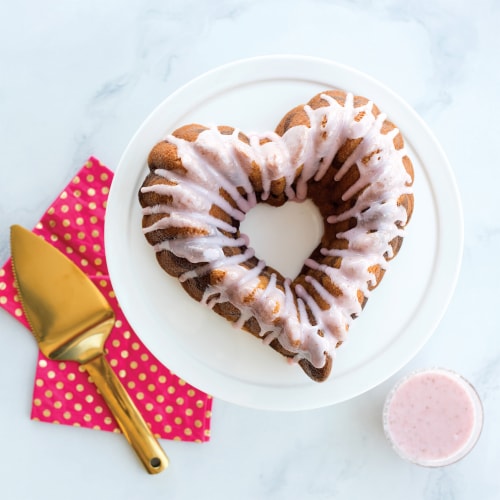 Nordic Ware Elegant Heart Bundt Pan Perspective: left