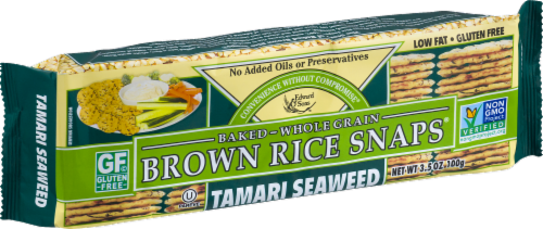 Edward & Sons Tamari Seaweed Brown Rice Snaps Perspective: left