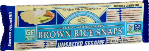Edward & Sons® Unsalted Sesame Brown Rice Snaps Perspective: left