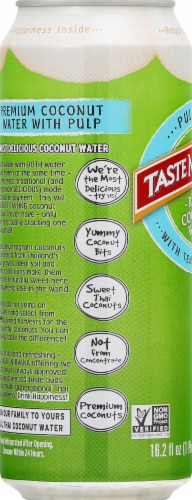 Taste Nirvana Real Coconut Water with Pulp Perspective: left