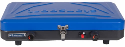 Stansport 2-Burner Propane Stove With Piezo - Blue Perspective: left