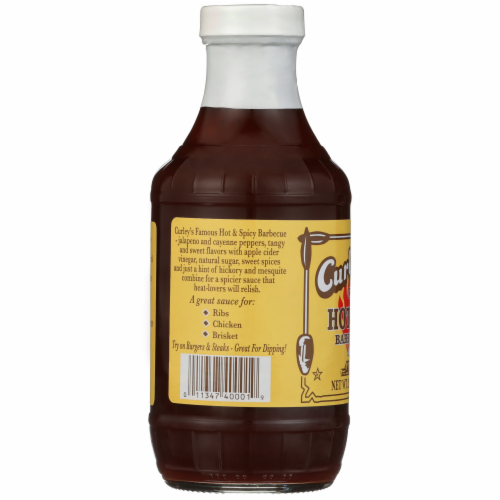 Curley's™ Famous Hot & Spicy BBQ Sauce Perspective: left