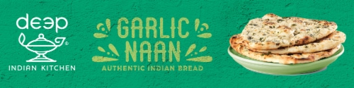 Deep Indian Kitchen Garlic Naan Vegetarian Frozen Indian Bread Perspective: left