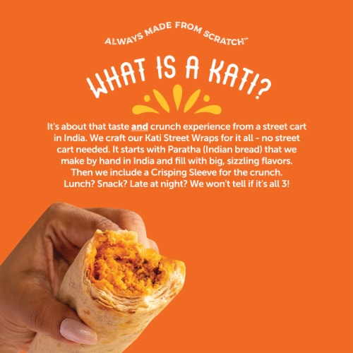 Deep Indian Kitchen Chicken Curry Kati Street Wrap Perspective: left
