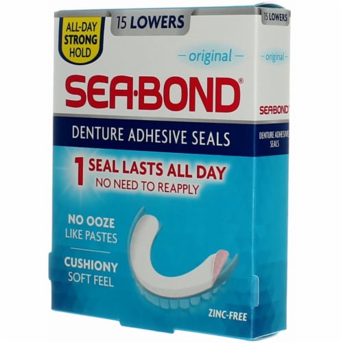 SeaBond Denture Adhesive Seals Original - 15 Lowers Perspective: left