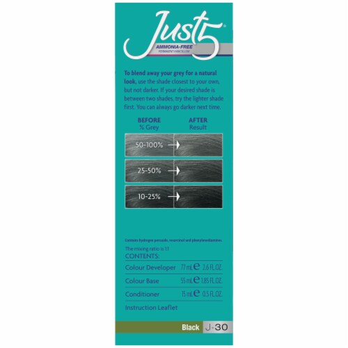 Just5® J-30 Black Ammonia-Free Permanent Haircolor Perspective: left