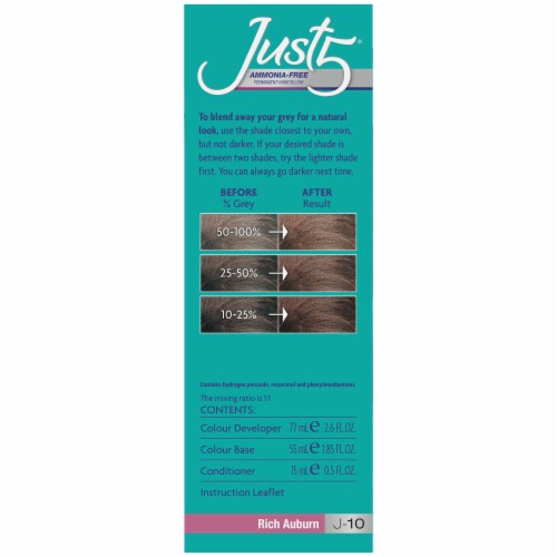 Just5® J-10 Rich Auburn Ammonia-Free Permanent Haircolor Perspective: left
