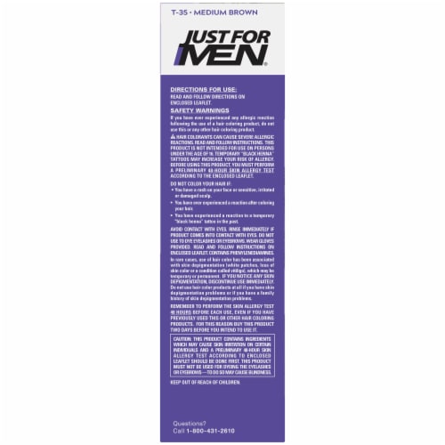 Just For Men Touch of Gray T-35 Medium Brown Hair Color Kit Perspective: left