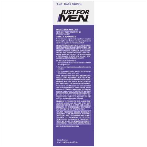 Just for Men Touch of Gray T-45 Dark Brown Hair Color Kit Perspective: left