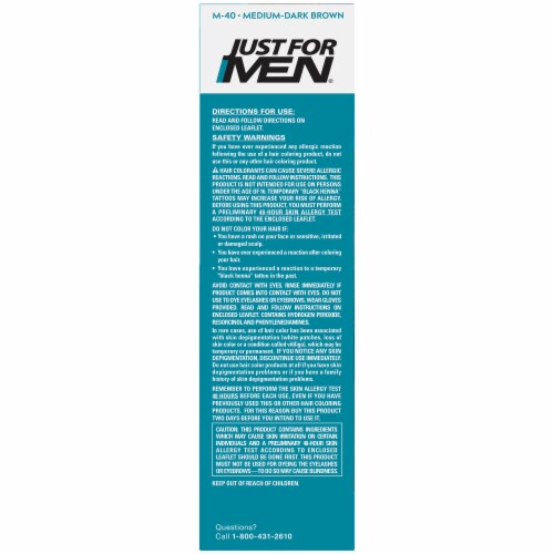 Just For Men Mustache and Beard Brush-In Color Gel, Medium Dark Brown Perspective: left