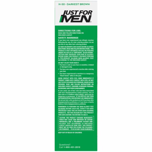 Just For Men Darkest Brown H-50 Shampoo-In Color Perspective: left