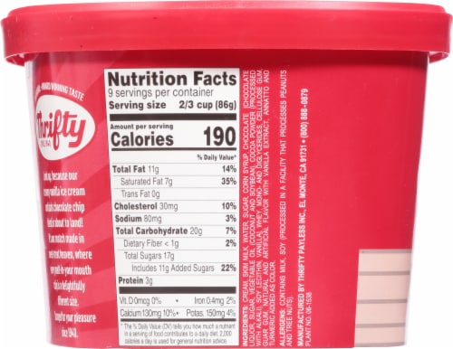 Thrifty Chocolate Chip Ice Cream Tub Perspective: left